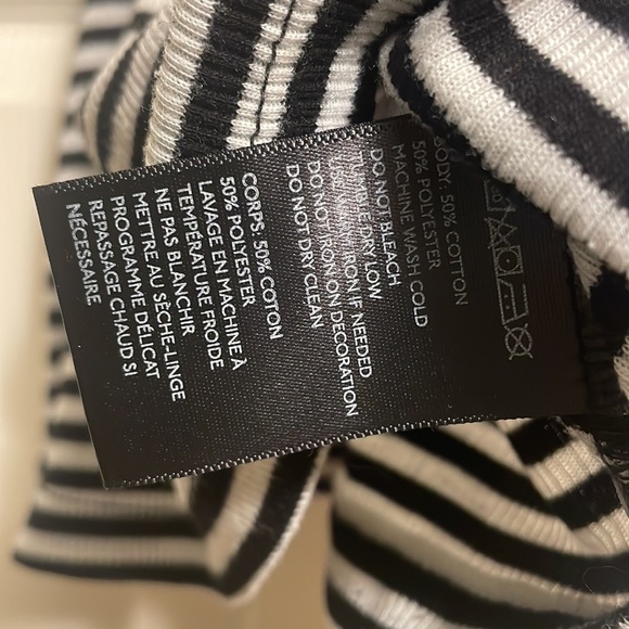 Black/White Truly Madly Deeply Los Angeles Striped Cropped Tank Top Size M - Picture 5 of 5